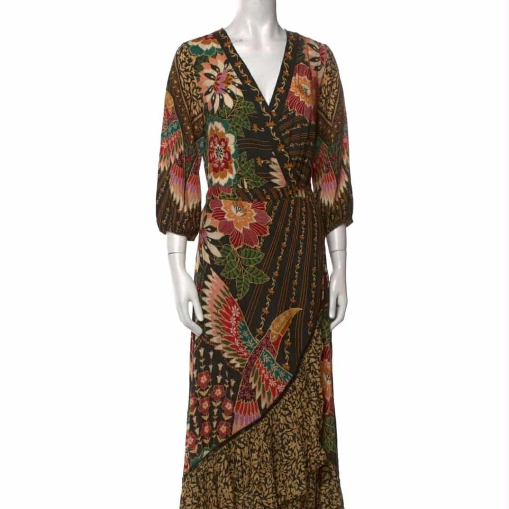 Farm Rio Printed Long Dress Size: S - Picture 3 of 8